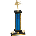 Premium Single Blue Glacier First Place Karate Trophy