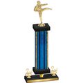 Premium Single Blue Glacier Second Place Karate Trophy