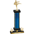 Premium Single Blue Glacier Fourth Place Karate Trophy