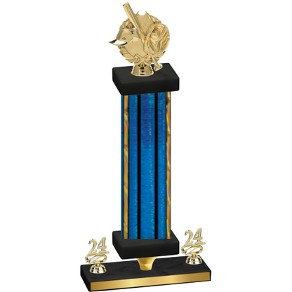 Premium Single Blue Glacier Year Baseball Trophy