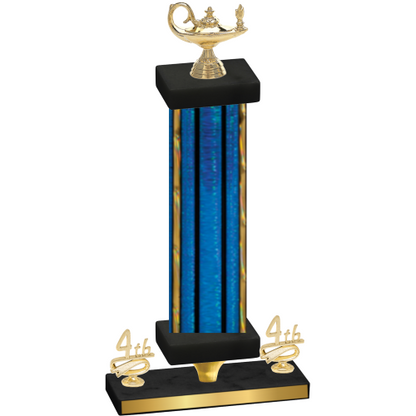 Premium Single Blue Glacier Fourth Place Academics Trophy