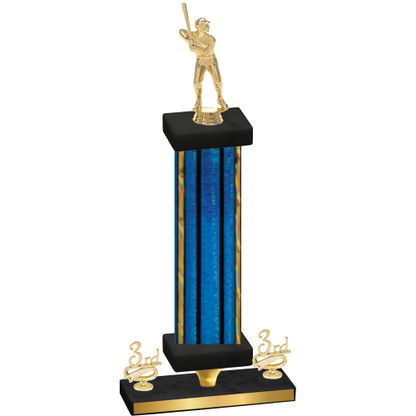 Premium Single Blue Glacier Third Place Baseball Trophy