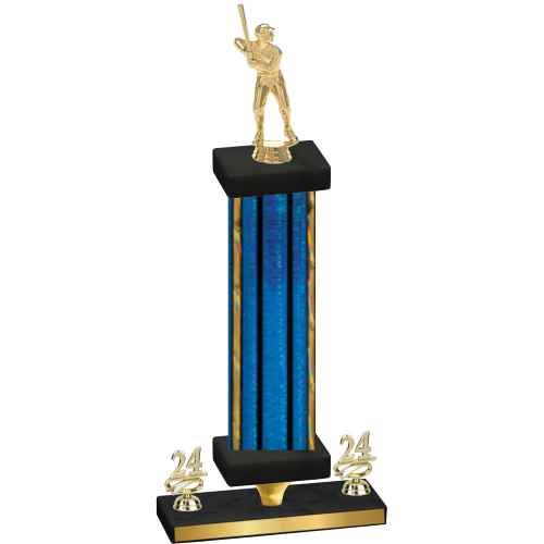 Premium Single Blue Glacier Year Baseball Trophy