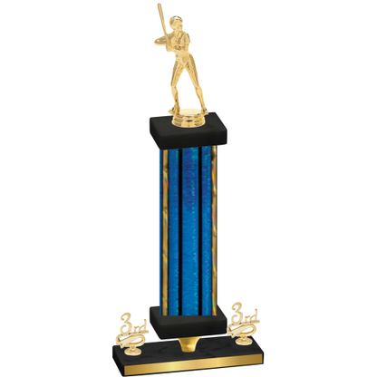 Premium Single Blue Glacier Third Place Softball Trophy