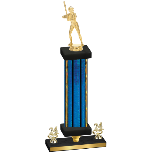 Premium Single Blue Glacier Year Softball Trophy