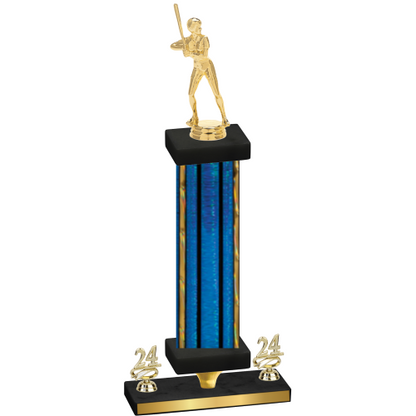 Premium Single Blue Glacier Year Softball Trophy