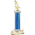 Premium Single Blue Carbon Fiber First Place Football Trophy