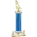 Premium Single Blue Carbon Fiber Year Football Trophy