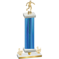 Premium Single Blue Carbon Fiber Third Place Soccer Trophy