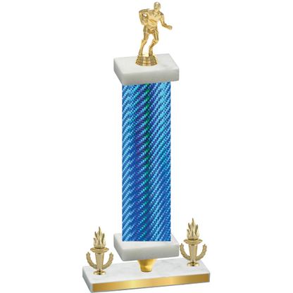 Premium Single Blue Carbon Fiber Victory Rugby Trophy