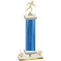 Premium Single Blue Carbon Fiber First Place Running Trophy