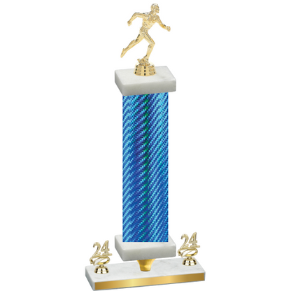 Premium Single Blue Carbon Fiber Year Running Trophy