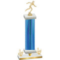 Premium Single Blue Carbon Fiber Third Place Running Trophy