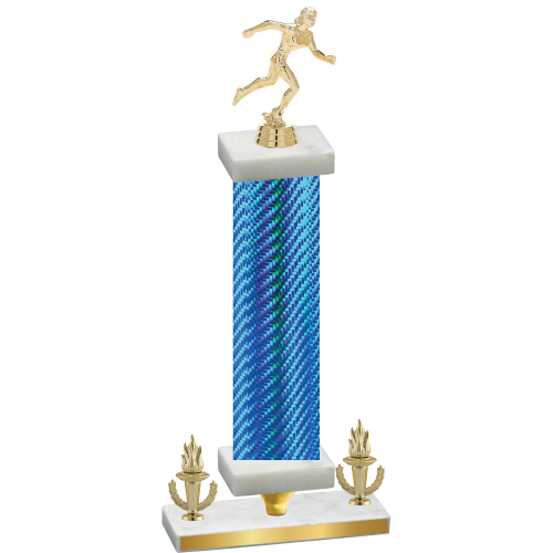 Premium Single Blue Carbon Fiber Victory Running Trophy