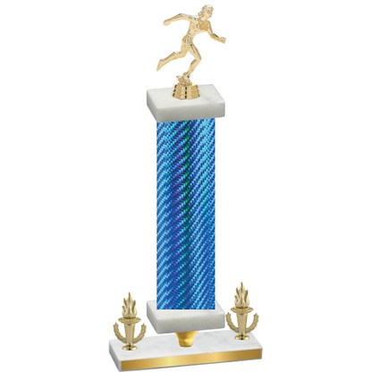 Premium Single Blue Carbon Fiber Victory Running Trophy