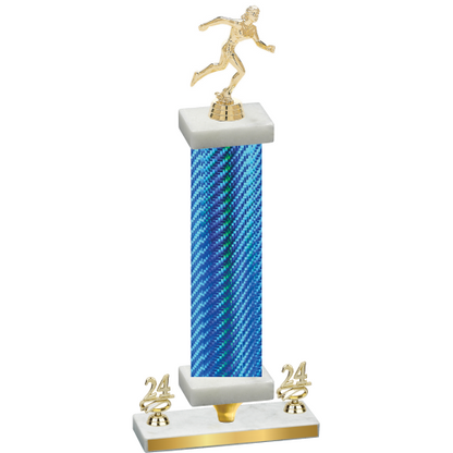 Premium Single Blue Carbon Fiber Year Running Trophy