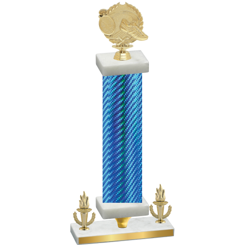 Premium Single Blue Carbon Fiber Victory Running Trophy