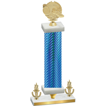 Premium Single Blue Carbon Fiber Victory Running Trophy