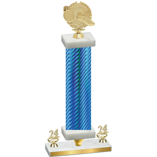 Premium Single Blue Carbon Fiber Year Running Trophy