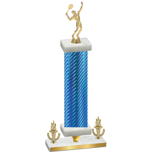 Premium Single Blue Carbon Fiber Victory Tennis Trophy
