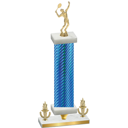 Premium Single Blue Carbon Fiber Victory Tennis Trophy