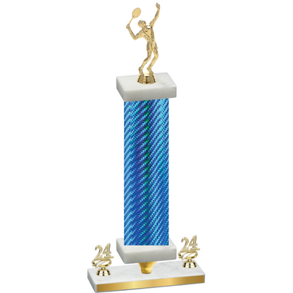 Premium Single Blue Carbon Fiber Year Tennis Trophy