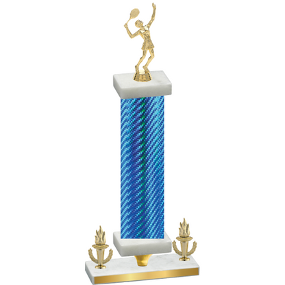Premium Single Blue Carbon Fiber Victory Tennis Trophy