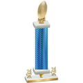 Premium Single Blue Carbon Fiber Year Football Trophy
