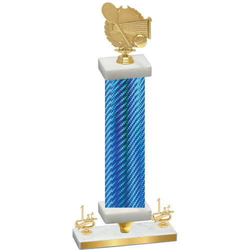 Premium Single Blue Carbon Fiber First Place Tennis Trophy