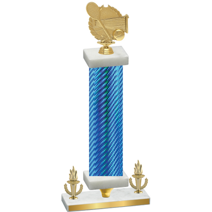Premium Single Blue Carbon Fiber Victory Tennis Trophy