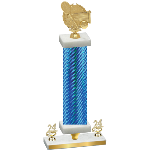 Premium Single Blue Carbon Fiber Year Tennis Trophy