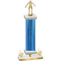 Premium Single Blue Carbon Fiber First Place Wrestling Trophy