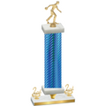 Premium Single Blue Carbon Fiber Second Place Bowling Trophy