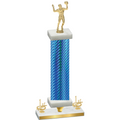 Premium Single Blue Carbon Fiber First Place Volleyball Trophy