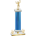 Premium Single Blue Carbon Fiber Fourth Place Volleyball Trophy