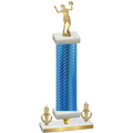Premium Single Blue Carbon Fiber Victory Volleyball Trophy