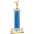 Premium Single Blue Carbon Fiber Year Volleyball Trophy