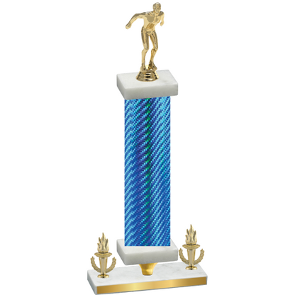 Premium Single Blue Carbon Fiber Victory Swimming Trophy