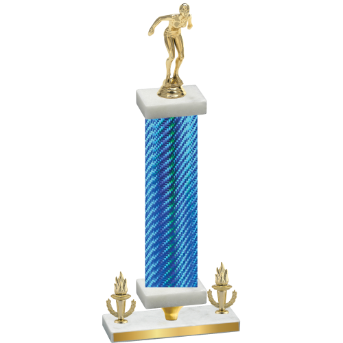 Premium Single Blue Carbon Fiber Victory Tennis Trophy
