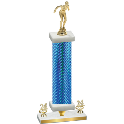 Premium Single Blue Carbon Fiber Year Tennis Trophy