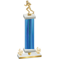 Premium Single Blue Carbon Fiber Fourth Place Football Trophy