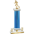 Premium Single Blue Carbon Fiber Year Football Trophy