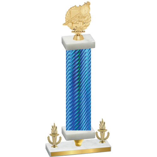 Premium Single Blue Carbon Fiber Victory Swimming Trophy