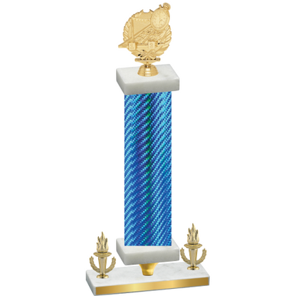 Premium Single Blue Carbon Fiber Victory Swimming Trophy