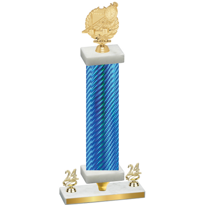 Premium Single Blue Carbon Fiber Year Swimming Trophy