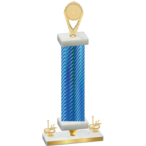 Premium Single Blue Carbon Fiber First Place Insert Trophy
