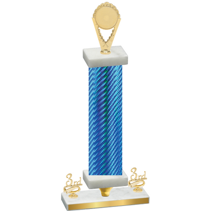 Premium Single Blue Carbon Fiber Third Place Insert Trophy