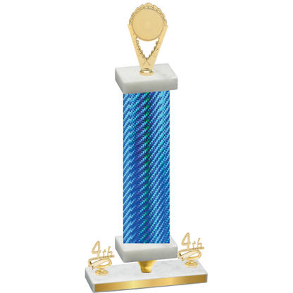 Premium Single Blue Carbon Fiber Fourth Place Insert Trophy