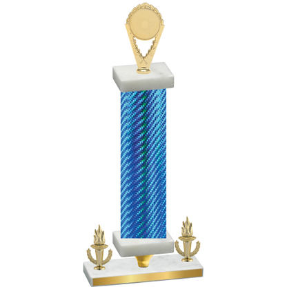 Premium Single Blue Carbon Fiber Victory Insert Trophy