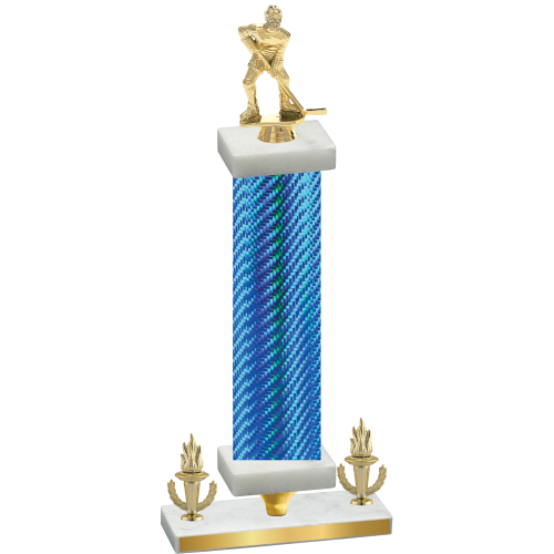 Premium Single Blue Carbon Fiber Victory Hockey Trophy